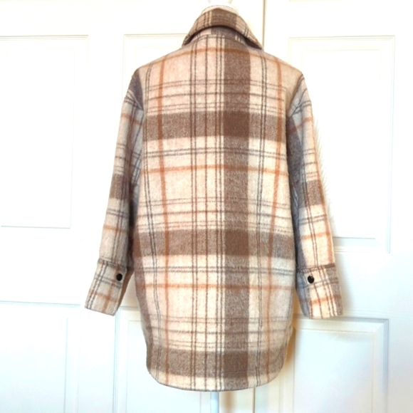Mango Women's Beige Brown Checked Tailored Jacket - Picture 7 of 12